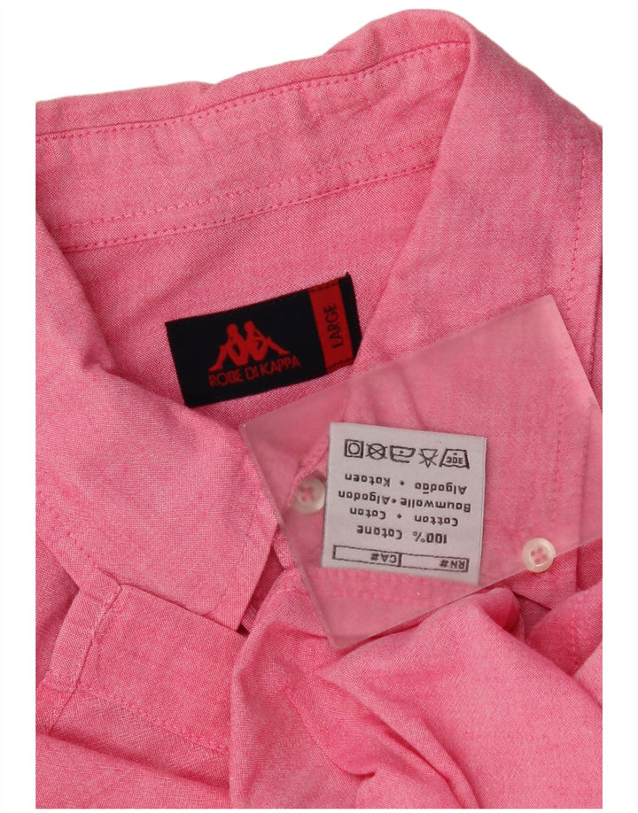 Kappa Kortærmet Herreskjorte Stor Pink Bomuld