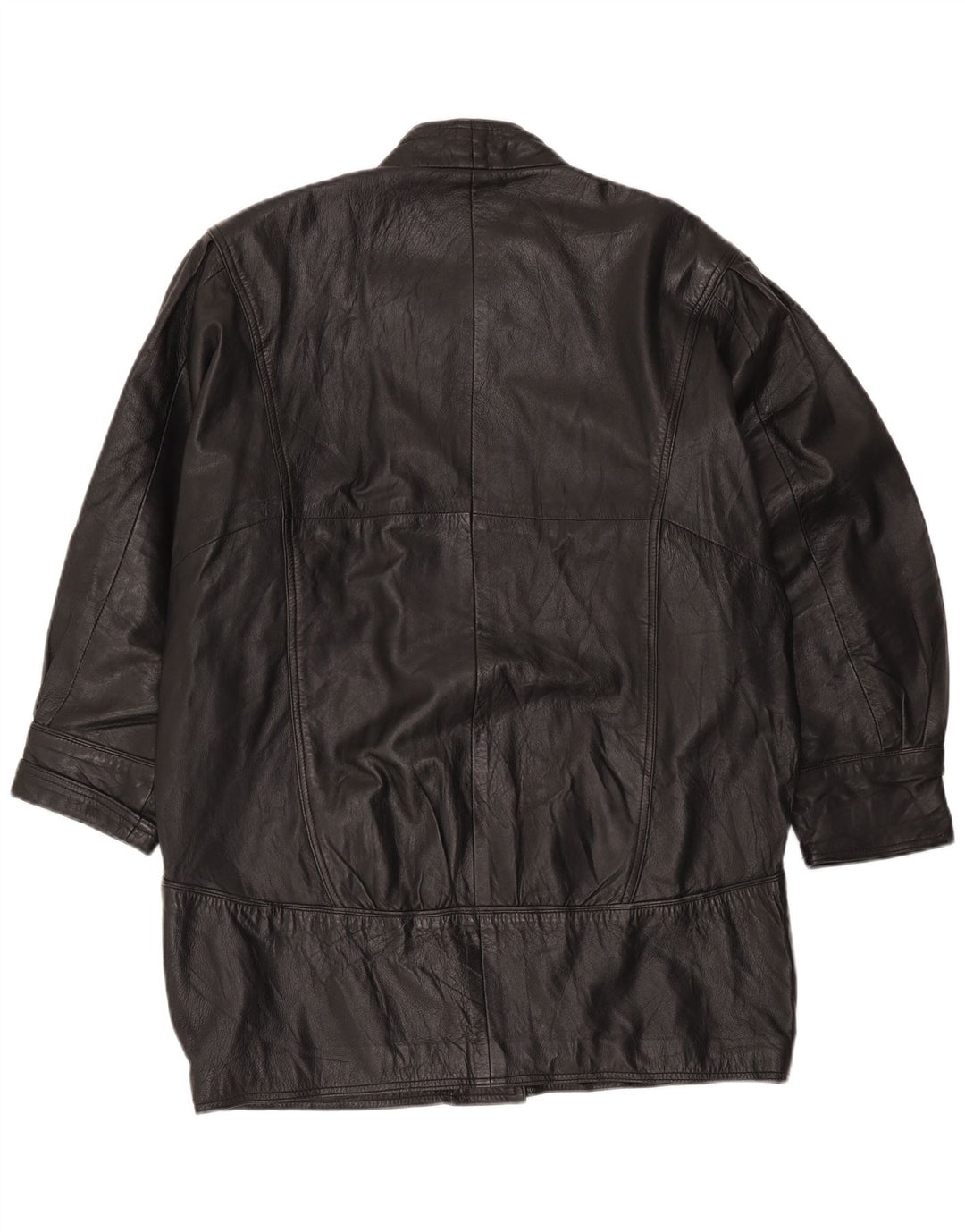 Pierce Arrow Dame Oversized Læderfrakke EU 42 Large Black
