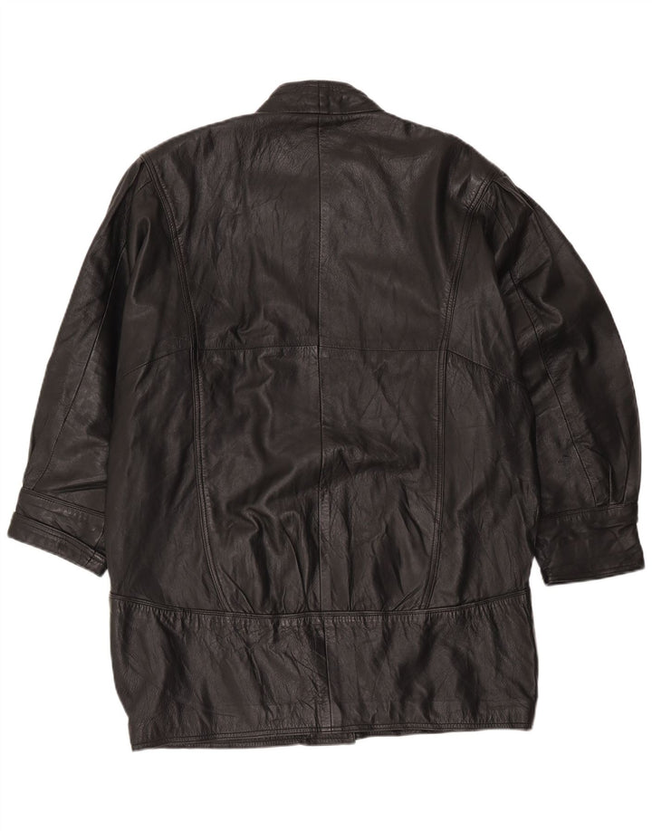 Pierce Arrow Dame Oversized Læderfrakke EU 42 Large Black