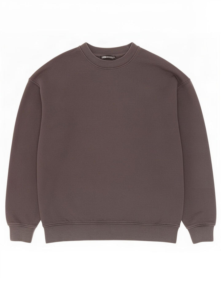 Zara Dame Oversized Sweatshirt Jumper UK 14 Medium Grey Bomuld