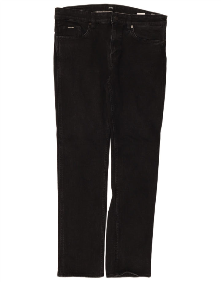 Hugo Boss Herre Slim Jeans W32 L30 Sort Bomuld