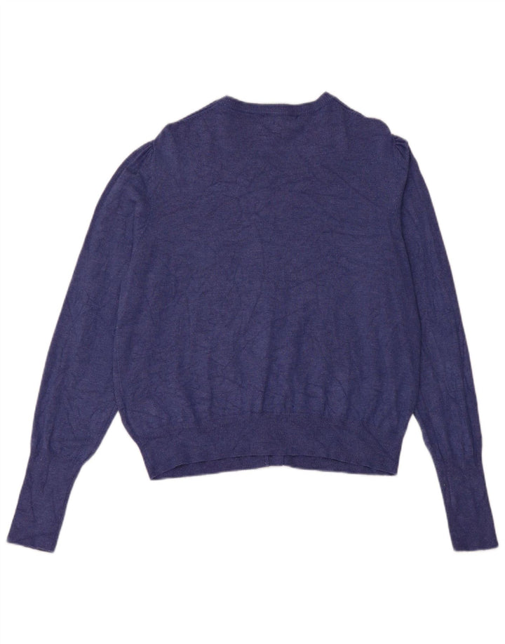 Marks & Spencer dame cardigan sweater UK 14 Medium Blue Viscose