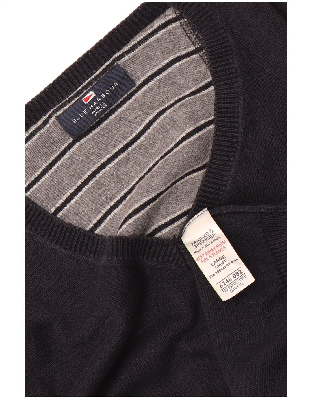 Marks & Spencer Herre Blue Harbor V-hals sweater Large Navy Blue