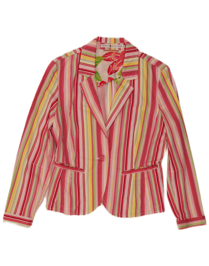 Tommy Hilfiger Dame Crop Blazer Jacket UK 12 Medium Flerfarvet Stribet