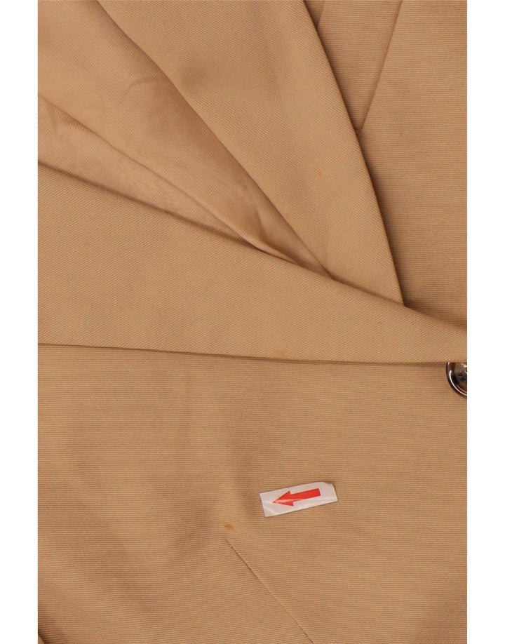 Zara Dame 2-knaps blazerjakke EU 42 Large Beige Cotton