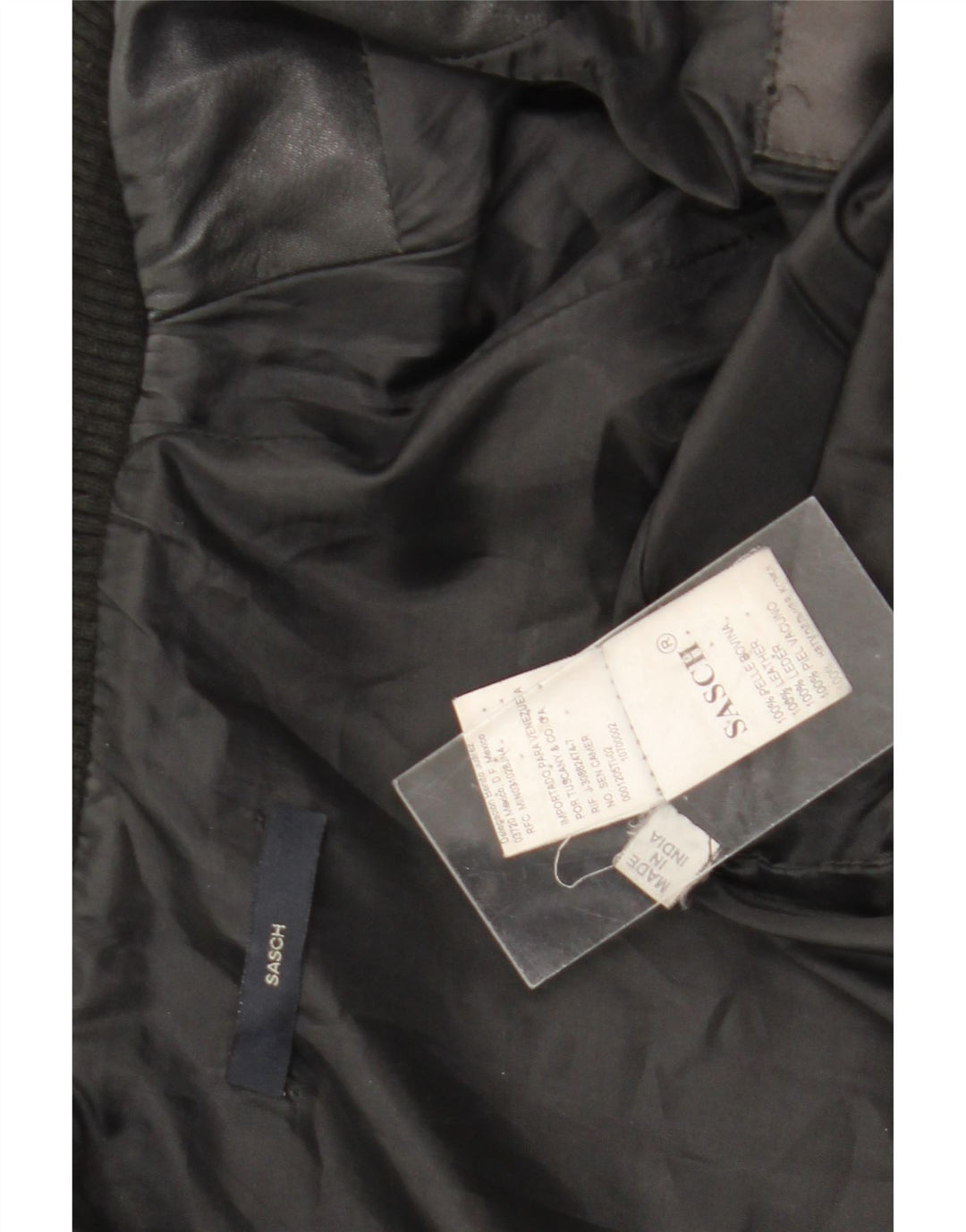Sasch Womens Crop Læderjakke UK 14 Medium Black