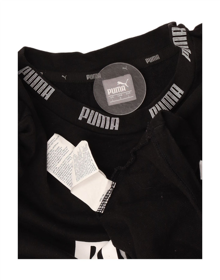 Puma Herre Grafisk T-Shirt Top Stor Sort Bomuld