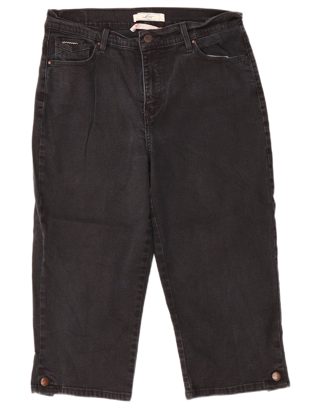 Levi's Dame Højtaljede Capri Jeans US 12 Large W30 L19 Grå Bomuld