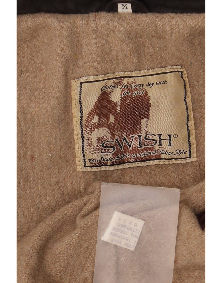Swish Dame Oversized Læderjakke UK 14 Medium Brun Læder