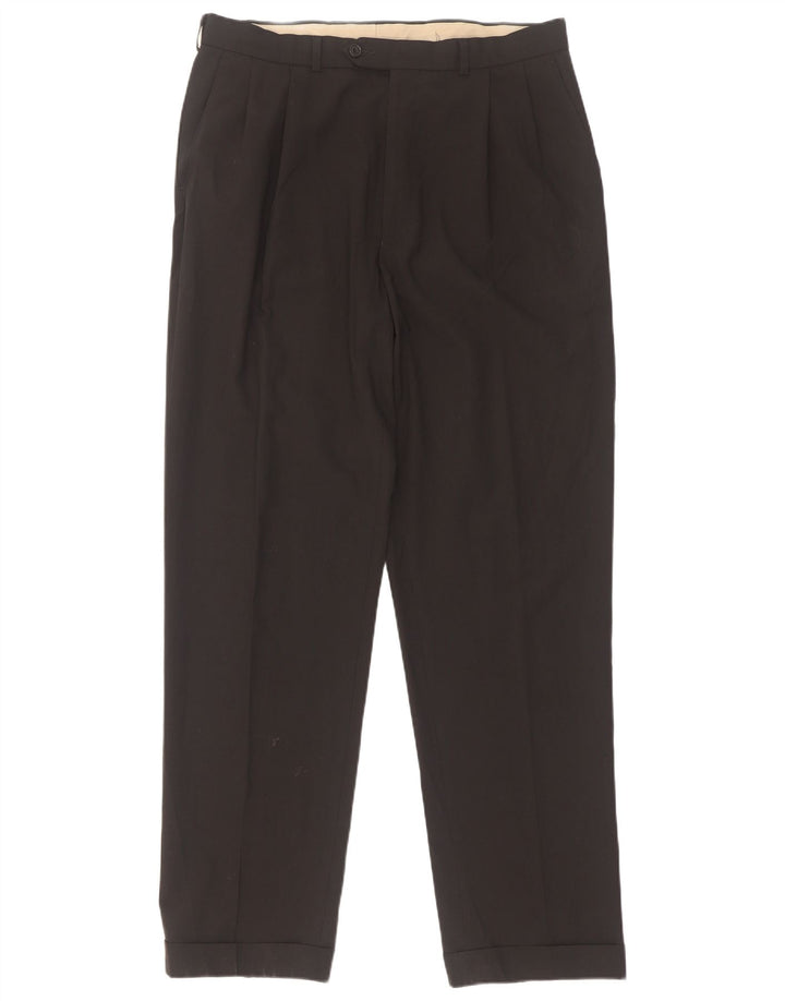 Marks & Spencer Herre Pegged Suit Bukser W34 L33 Sort Polyester