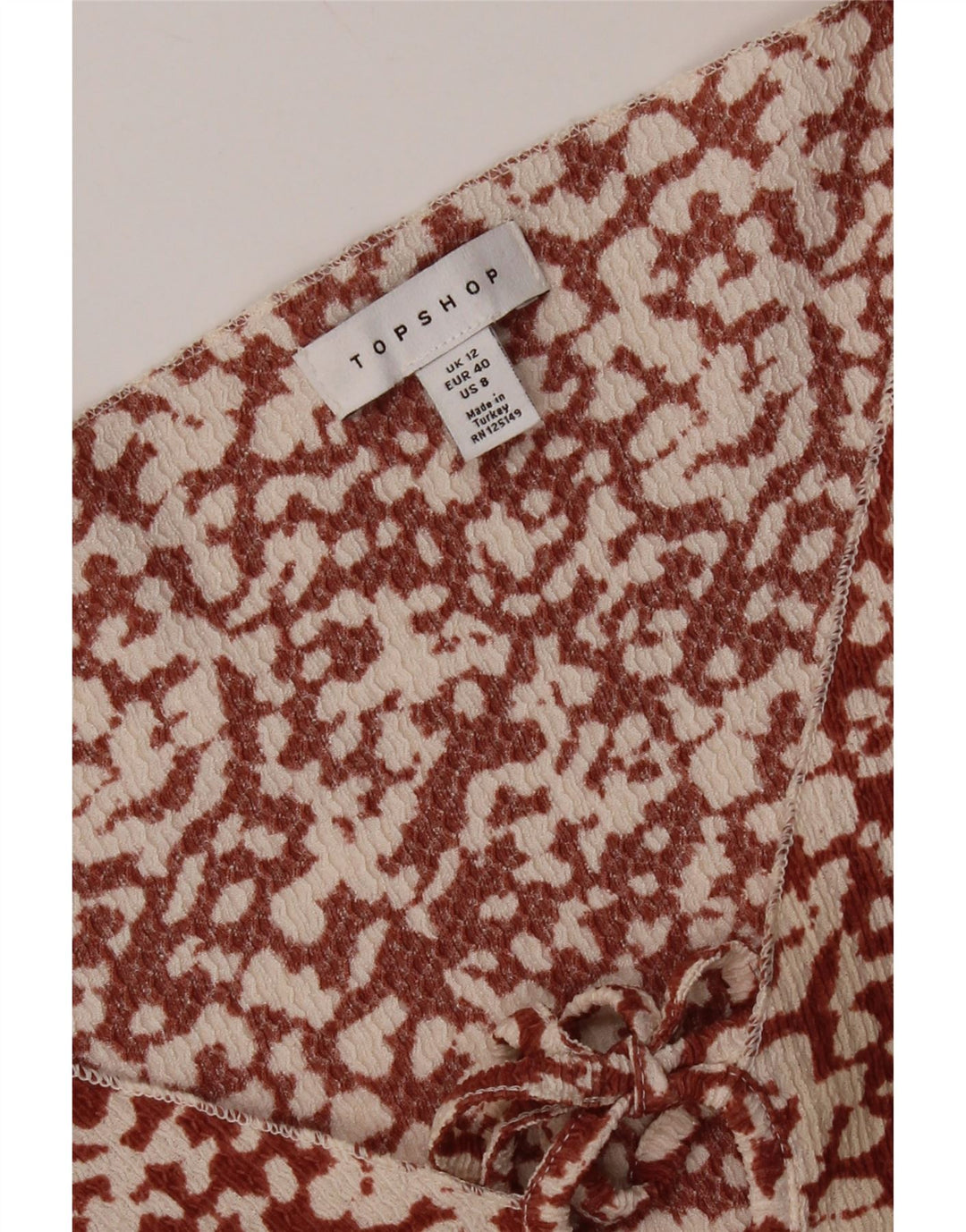 Topshop Kvinder Abstrakt A-Line Kjole UK 12 Medium Maroon