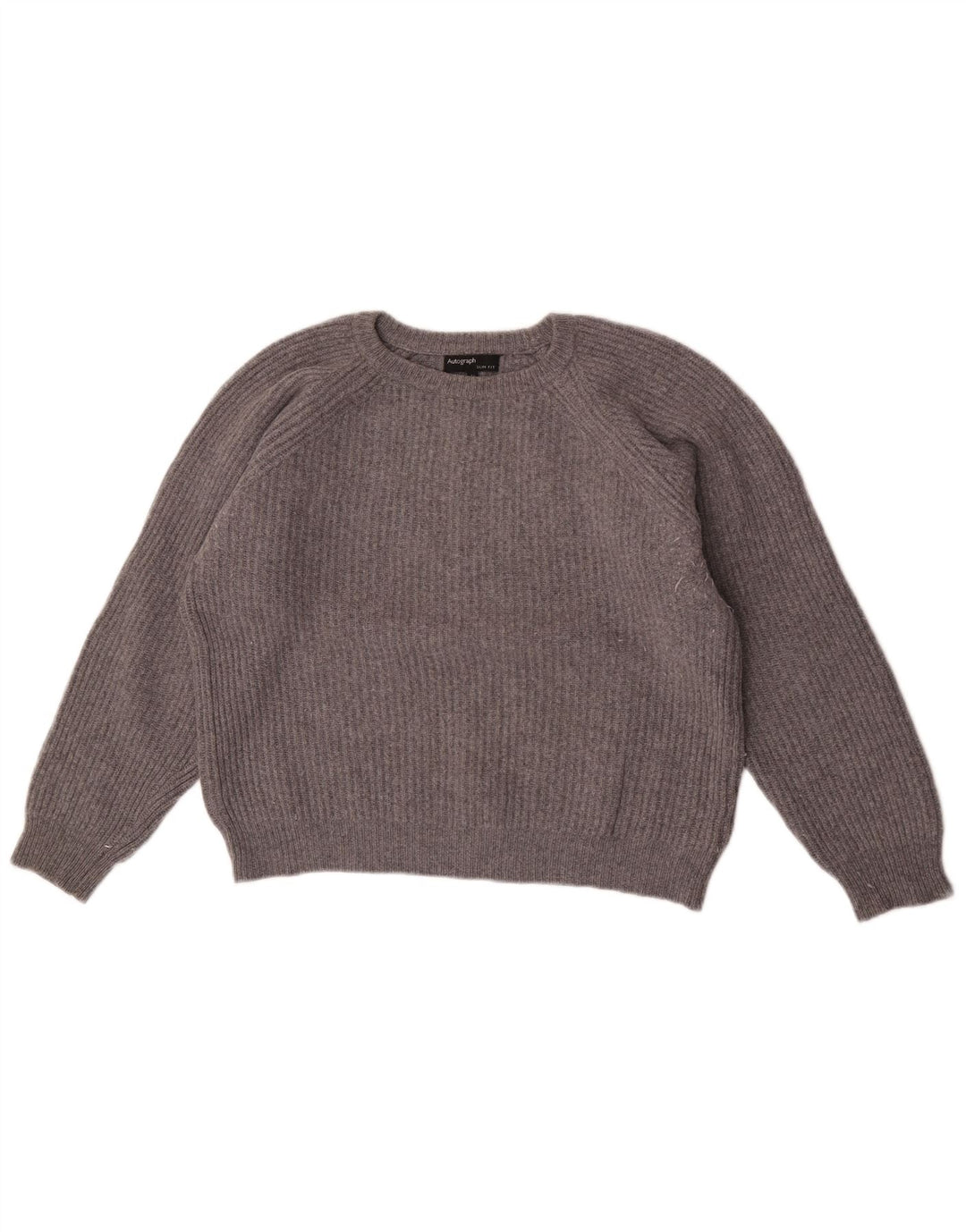 Marks & Spencer Dame Crop Boat Neck Jumper Sweater UK 14 Medium Grey