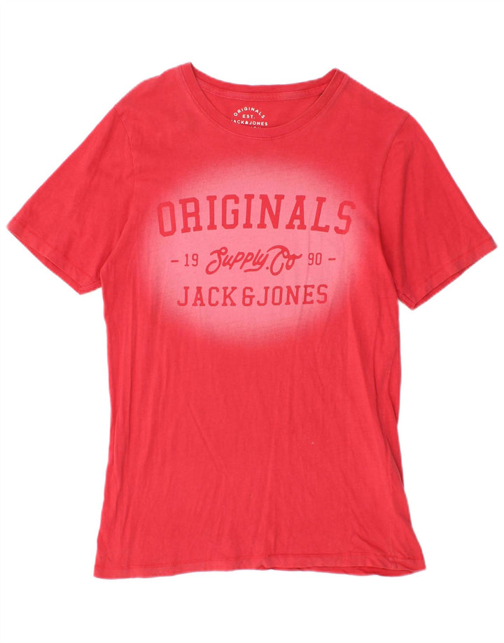 Jack & Jones Herre grafisk T-shirt Top Lille rød bomuld