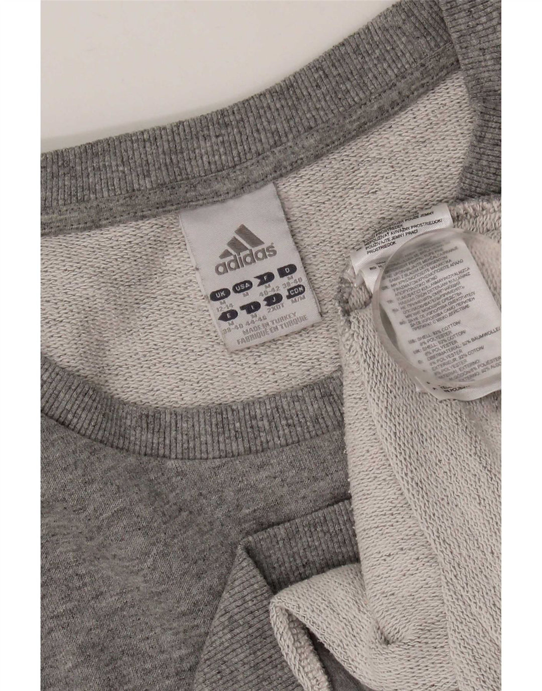 Adidas Dame Sweatshirt Jumper UK 12/14 Medium Grey Bomuld