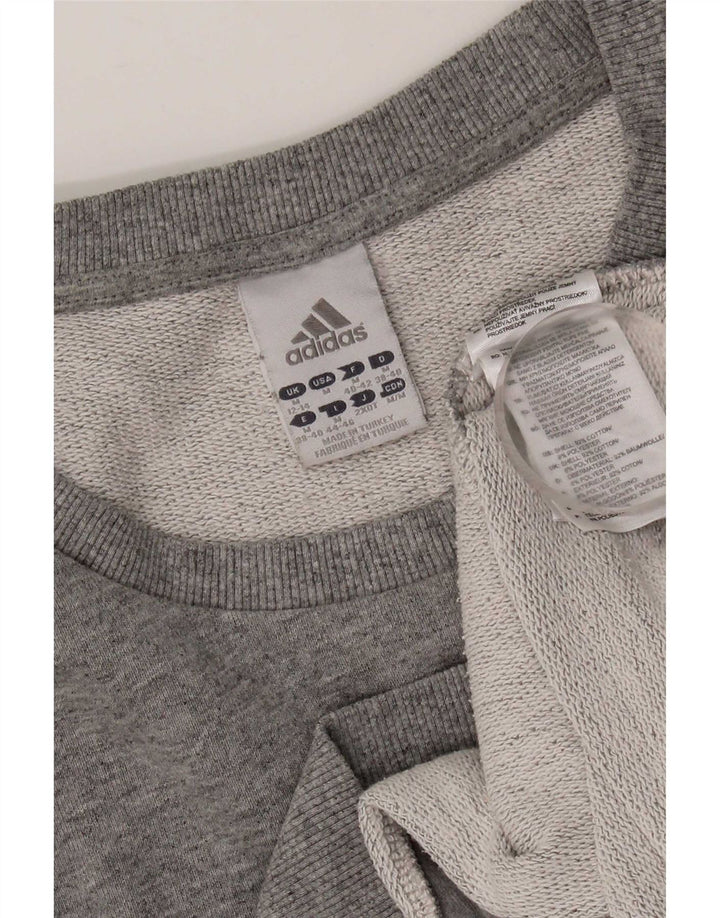 Adidas Dame Sweatshirt Jumper UK 12/14 Medium Grey Bomuld