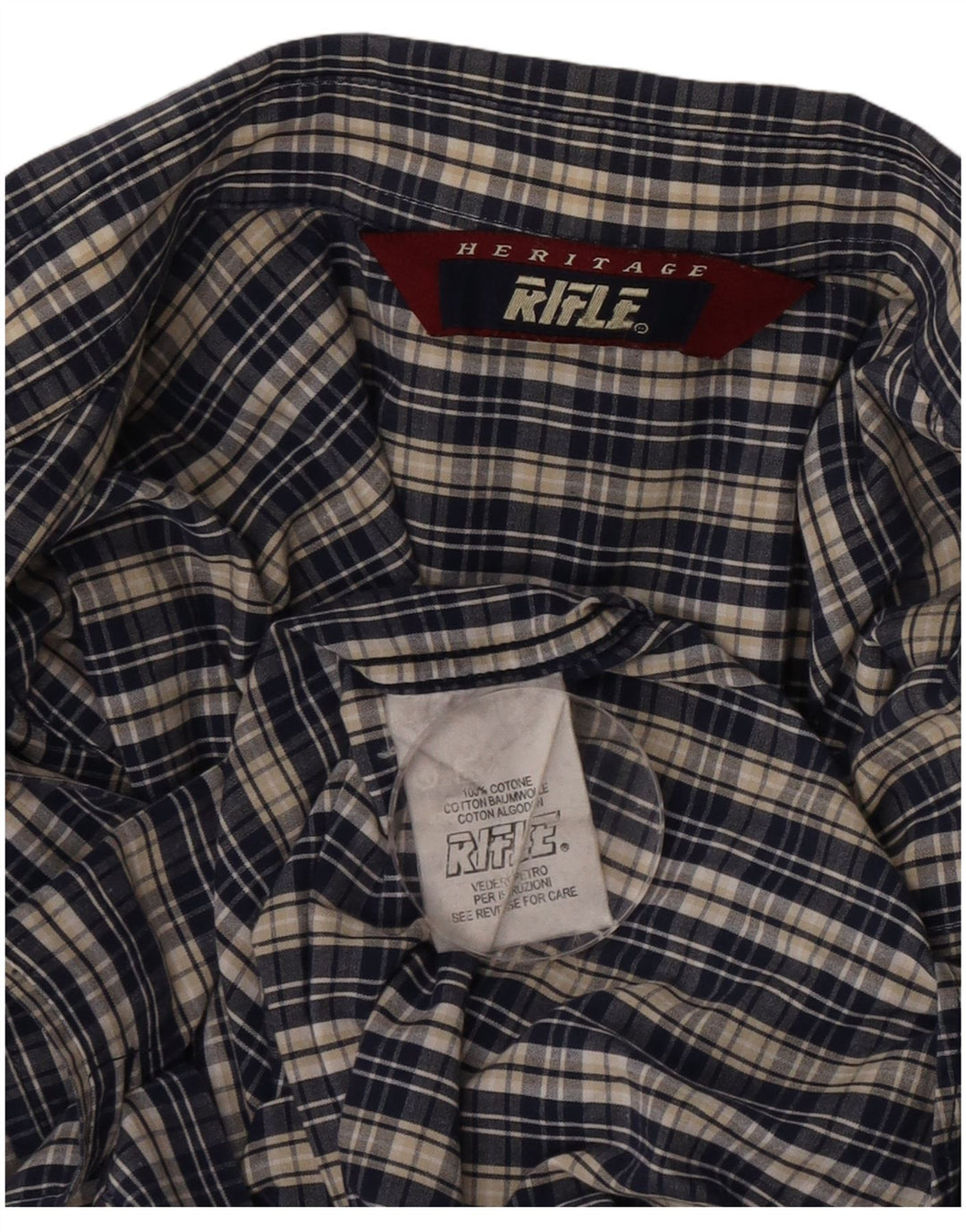 Rifle Heritage Shirt Stor marineblå ternet bomuld