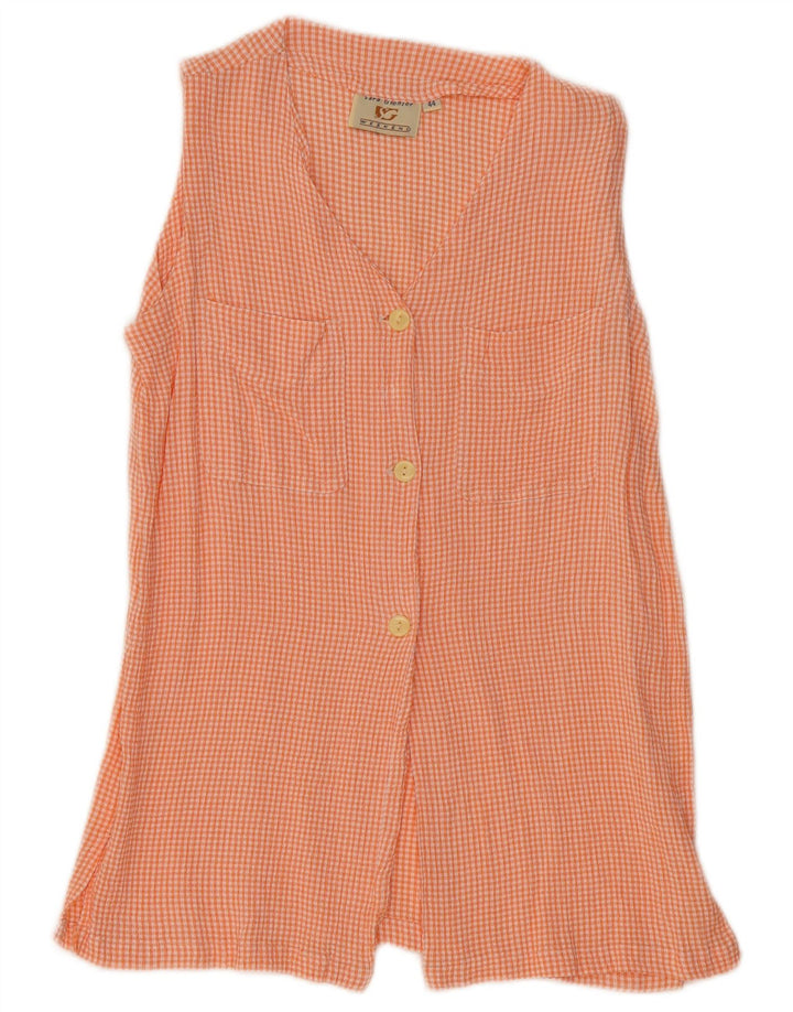 Sara Glenzer Dame Weekendskjorte Bluse IT 44 Medium Orange Gingham