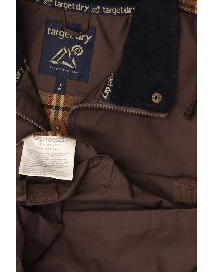 TARGET DRY Dame Regnfrakke med hætte UK 12 Medium Brun Polyester