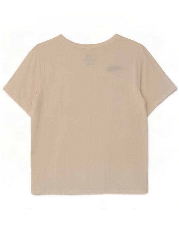 Nike Dame T-Shirt Top UK 10 Lille Hvid Bomuld