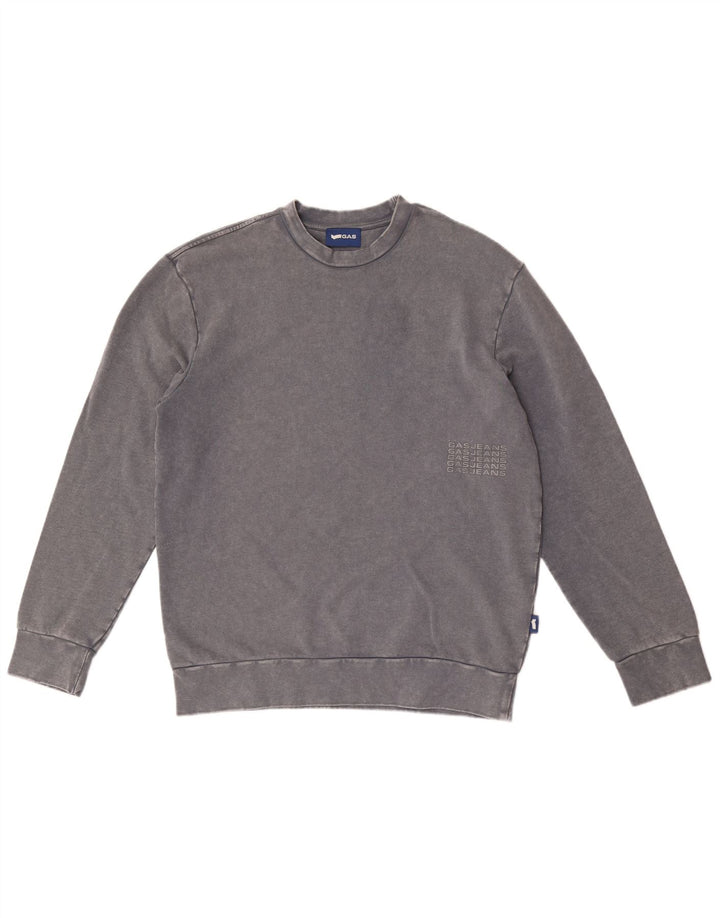 Gas Herre Sweatshirt Jumper Medium Grå Bomuld