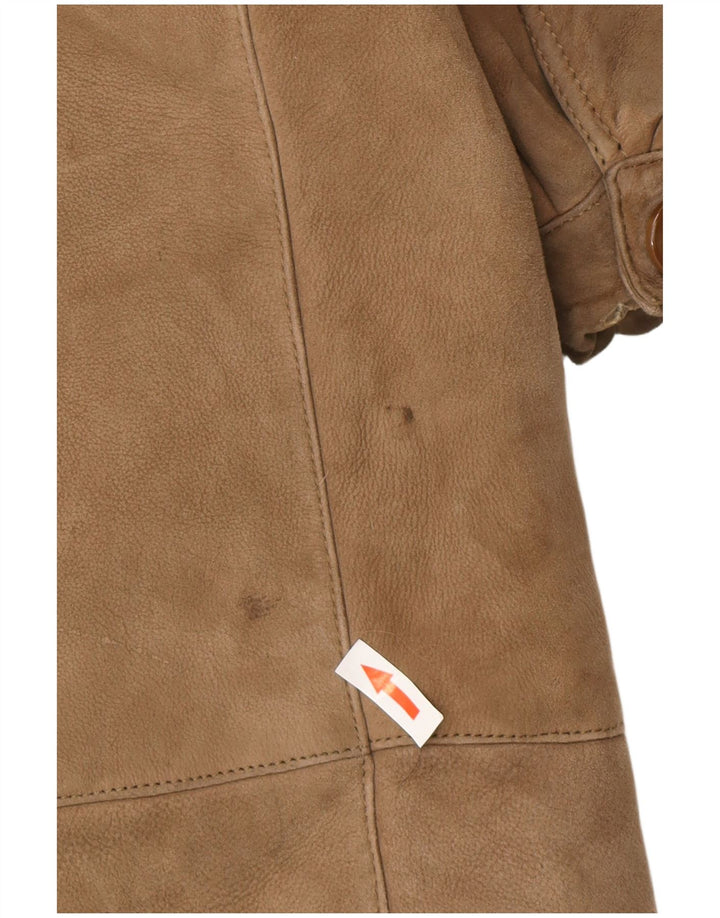 Vintage Dame Oversized Shearling Coat UK 10 Lille Brun