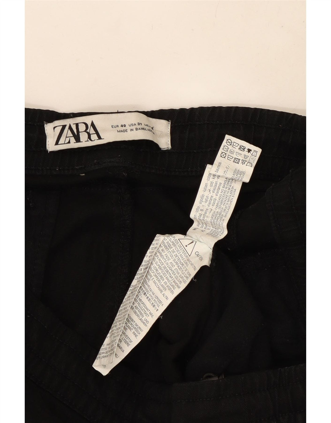 ZARA Joggers til mænd Cargo Bukser EU 40 Medium W31 L27 Sort Bomuld