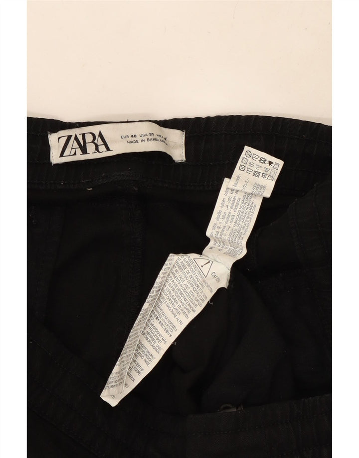 ZARA Joggers til mænd Cargo Bukser EU 40 Medium W31 L27 Sort Bomuld