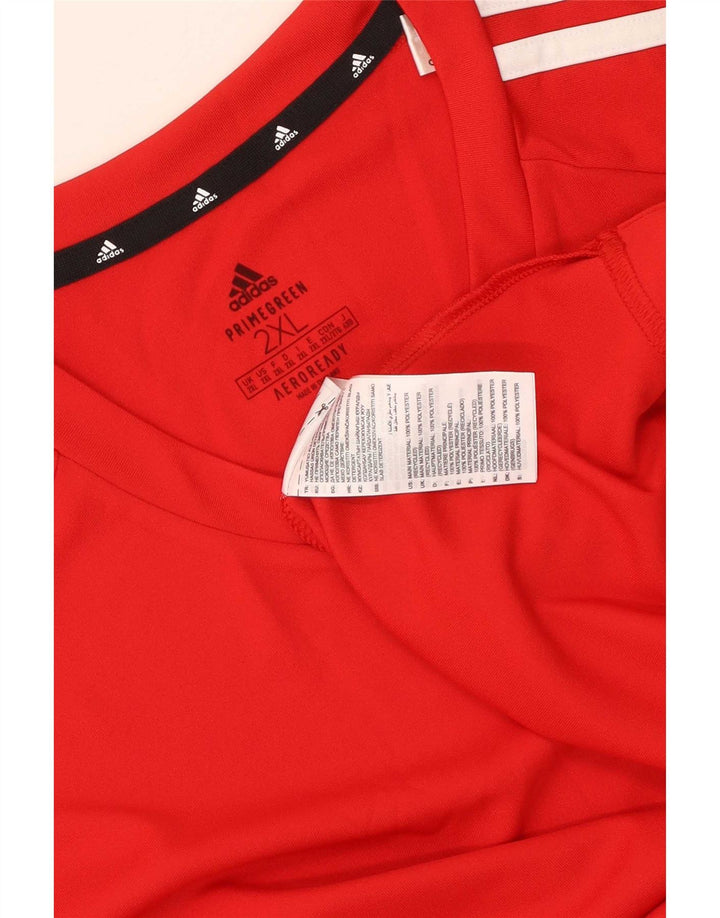 Adidas Herre Aeroready T-Shirt Top 2XL Rød Polyester