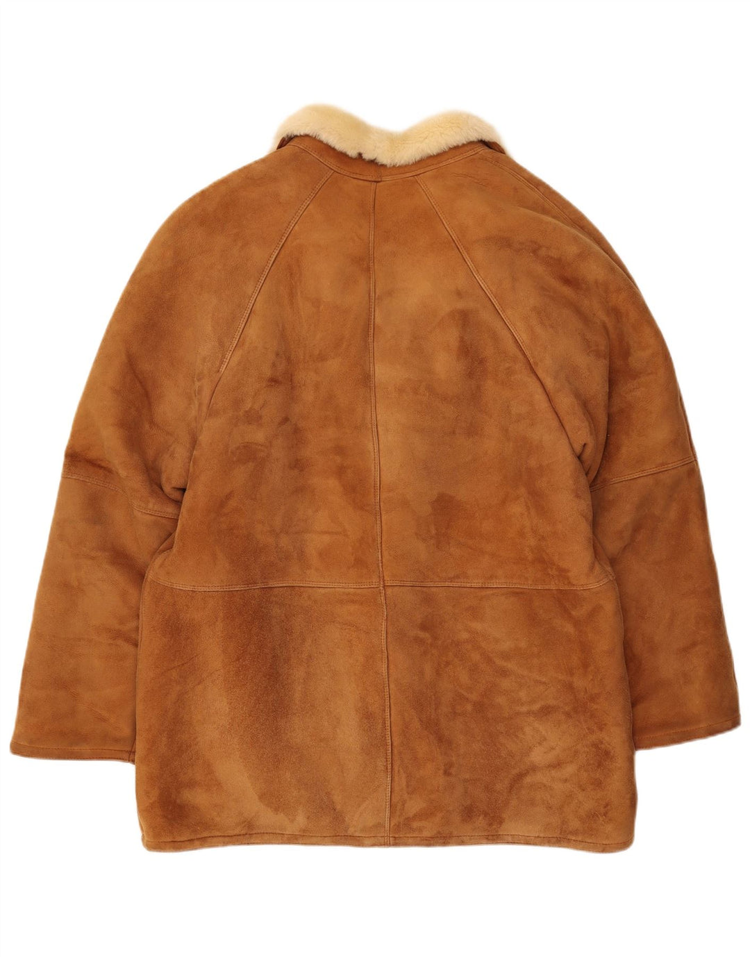VINTAGE Herre Shearling Jacket UK 36 Small Brown Shearling