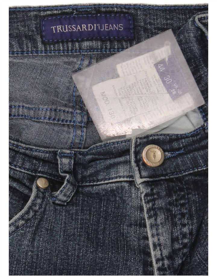 Trussardi lige jeans til kvinder W28 L35 marineblå bomuld