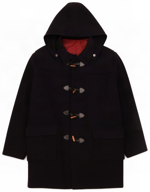 Vintage Herre Hooded Duffle Coat UK 44 2XL Navy Blue