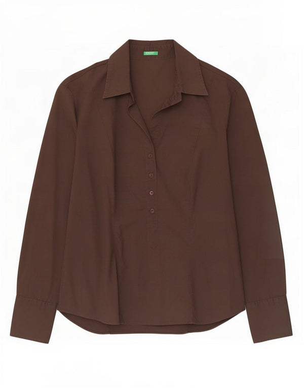 Benetton Dame Pullover Shirt UK 14 Medium Brun