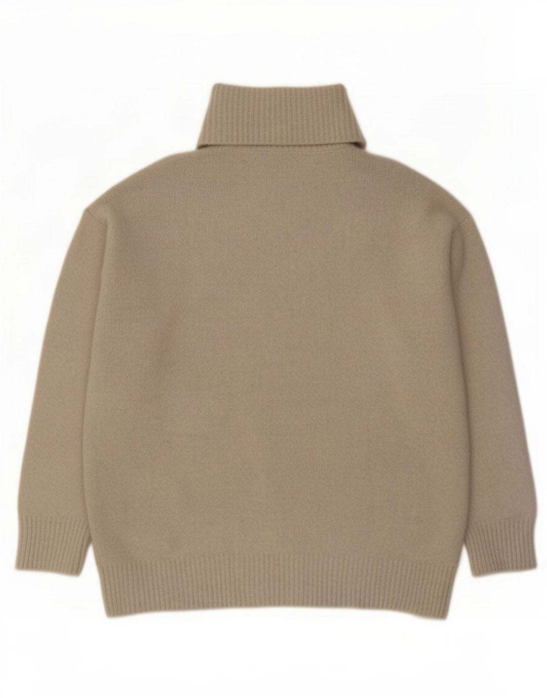 Zara Dame Oversized Roll Neck Jumper Sweater UK 14 Medium Beige Akryl