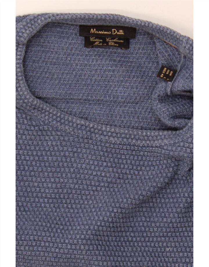 Massimo Dutti Herre Crew Neck Jumper Sweater Stor Blå Bomuld