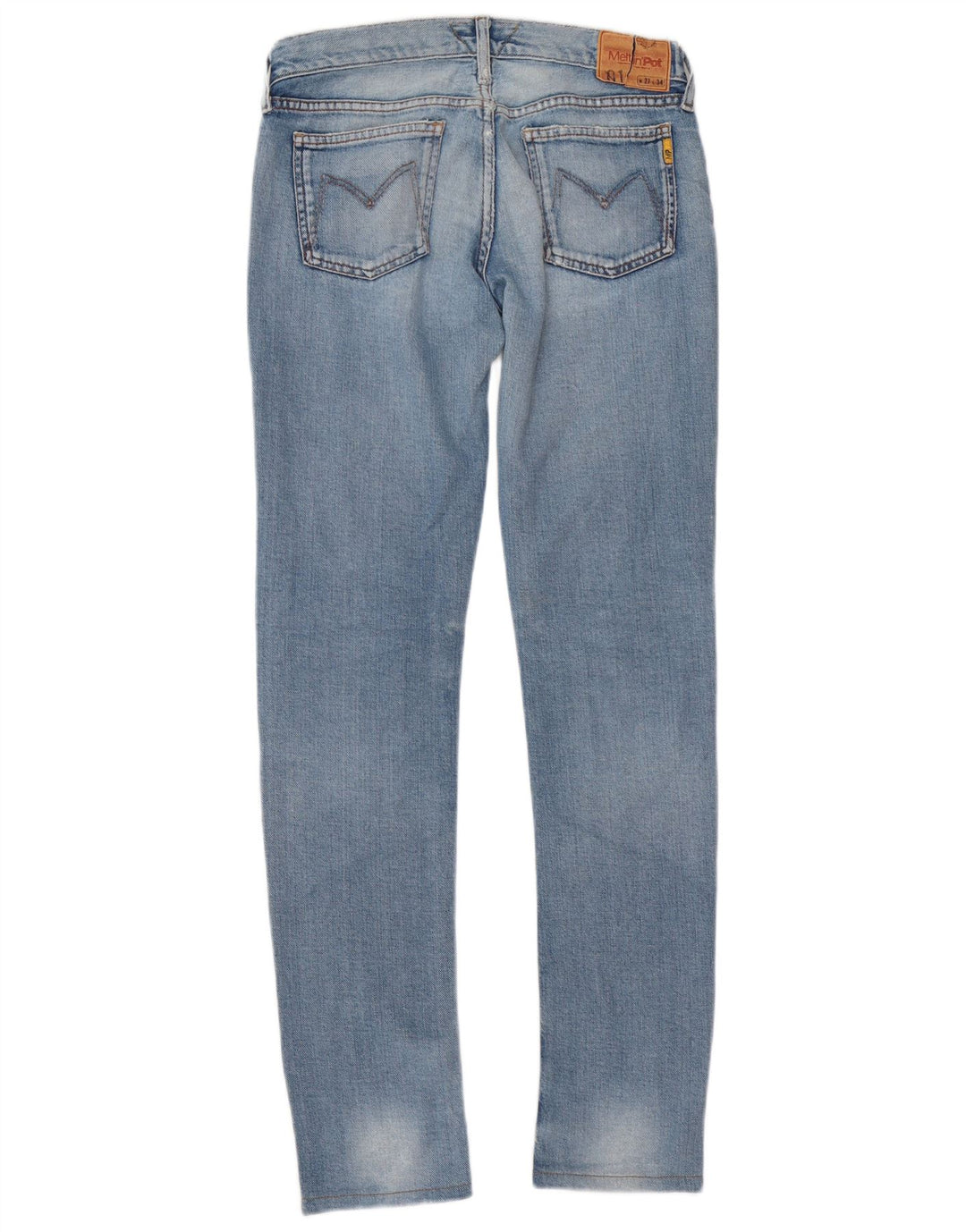 Meltin' Pot Dame Distressed Slim Jeans W27 L34 Blå