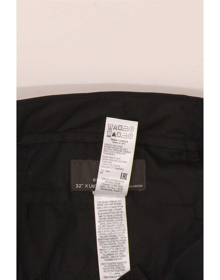 Marks & Spencer Herre Regular Fit Chinobukser W32 L35 Marineblå polyester