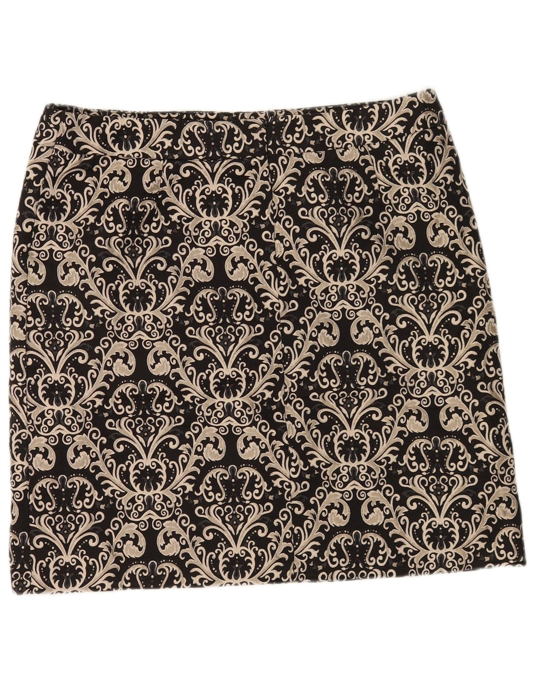 Marks & Spencer Dame Mini-nederdel UK 14 Large W34 Gold Paisley Polyester