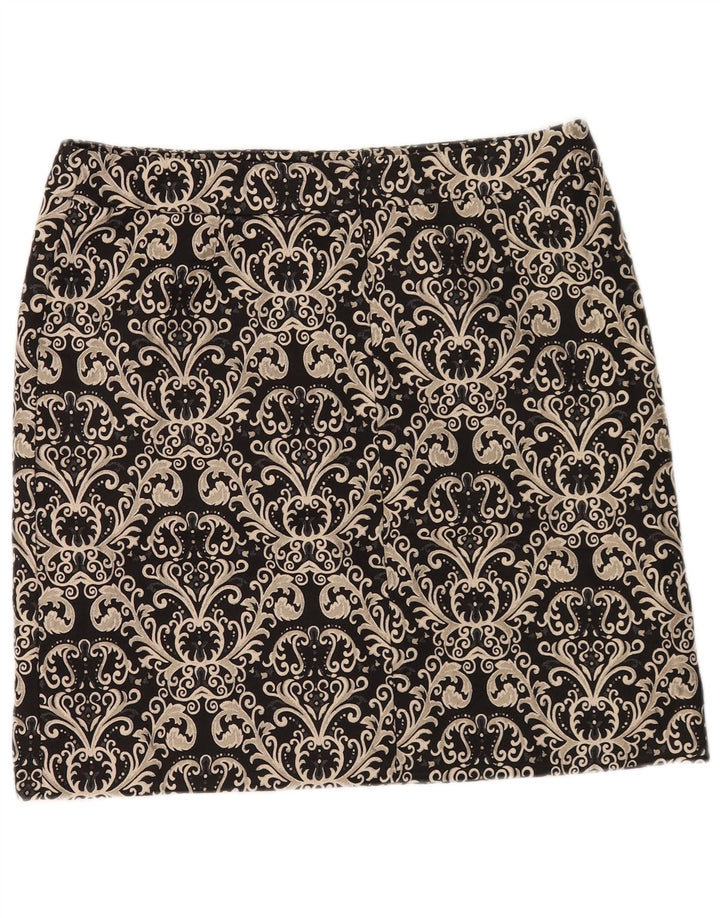 Marks & Spencer Dame Mini-nederdel UK 14 Large W34 Gold Paisley Polyester