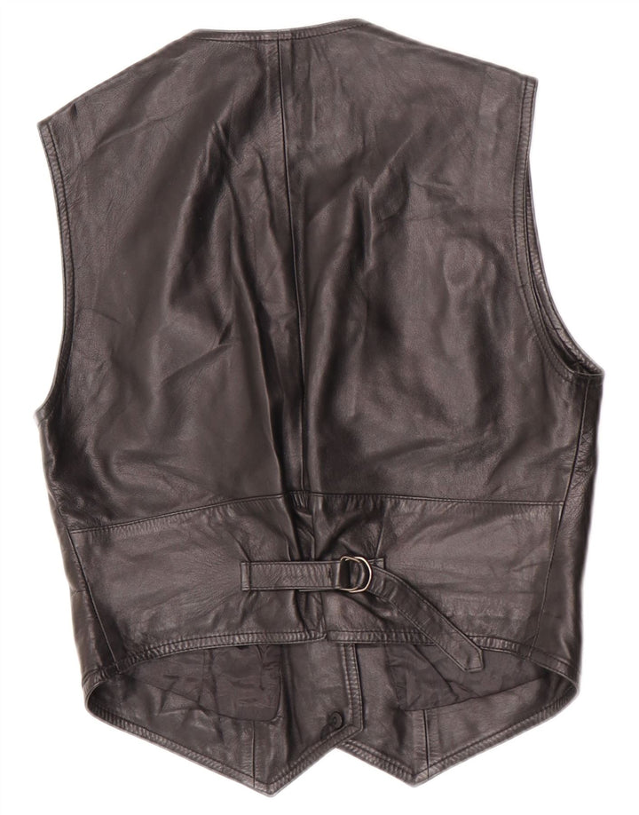 Maxime Dame Crop Lædervest IT 44 Medium Sort