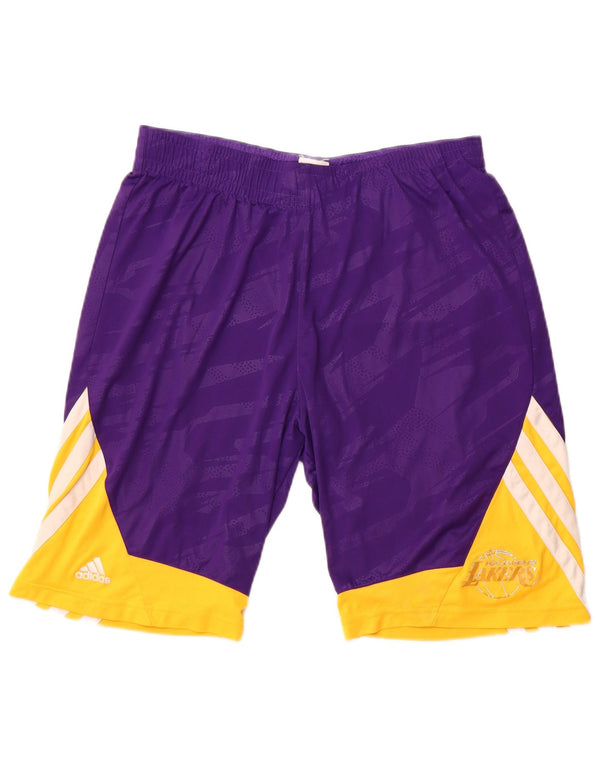 Adidas Herre Los Angeles Lakers Sports Shorts Medium Lilla Colourblock
