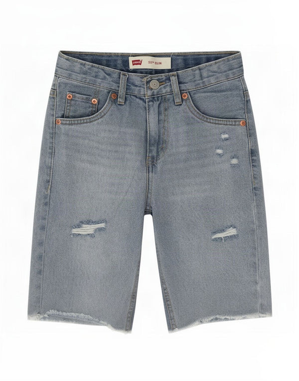 Levi's Boys 511 Distressed Slim Fit denimshorts 11-12 år W25 Blå
