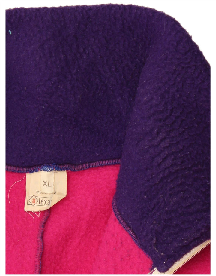 ALEXANDER Fleece Jumper med lynlås til mænd XL Lilla Colourblock Polyester