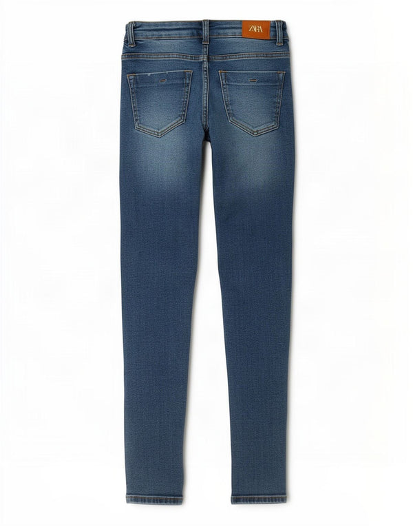 Zara Dame Crop Skinny Jeans EU 34 2XS W26 L24 Blå Bomuld