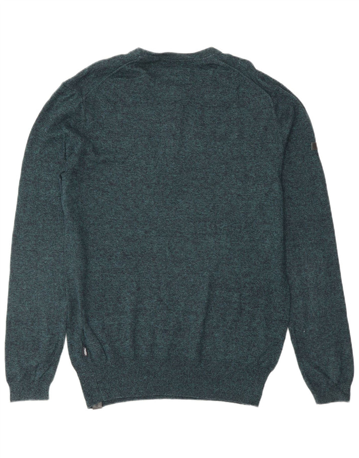 SUPERDRY Herre sweater med rund hals, lille blå flækket bomuld