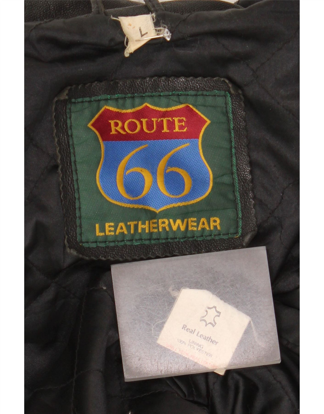 Route 66 Herre Læderjakke UK 40 Stor Sort Læder