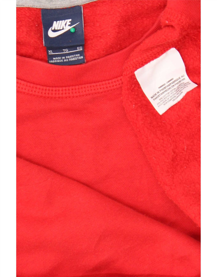 Nike Herre Sweatshirt Jumper XL Rød Colourblock Bomuld