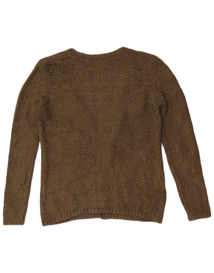 Massimo Dutti Dame Open Cardigan Sweater UK 12 Medium Khaki