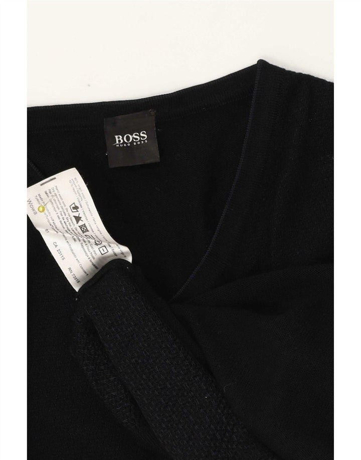 Hugo Boss Herre V-hals sweater Medium Sort Virgin Wool