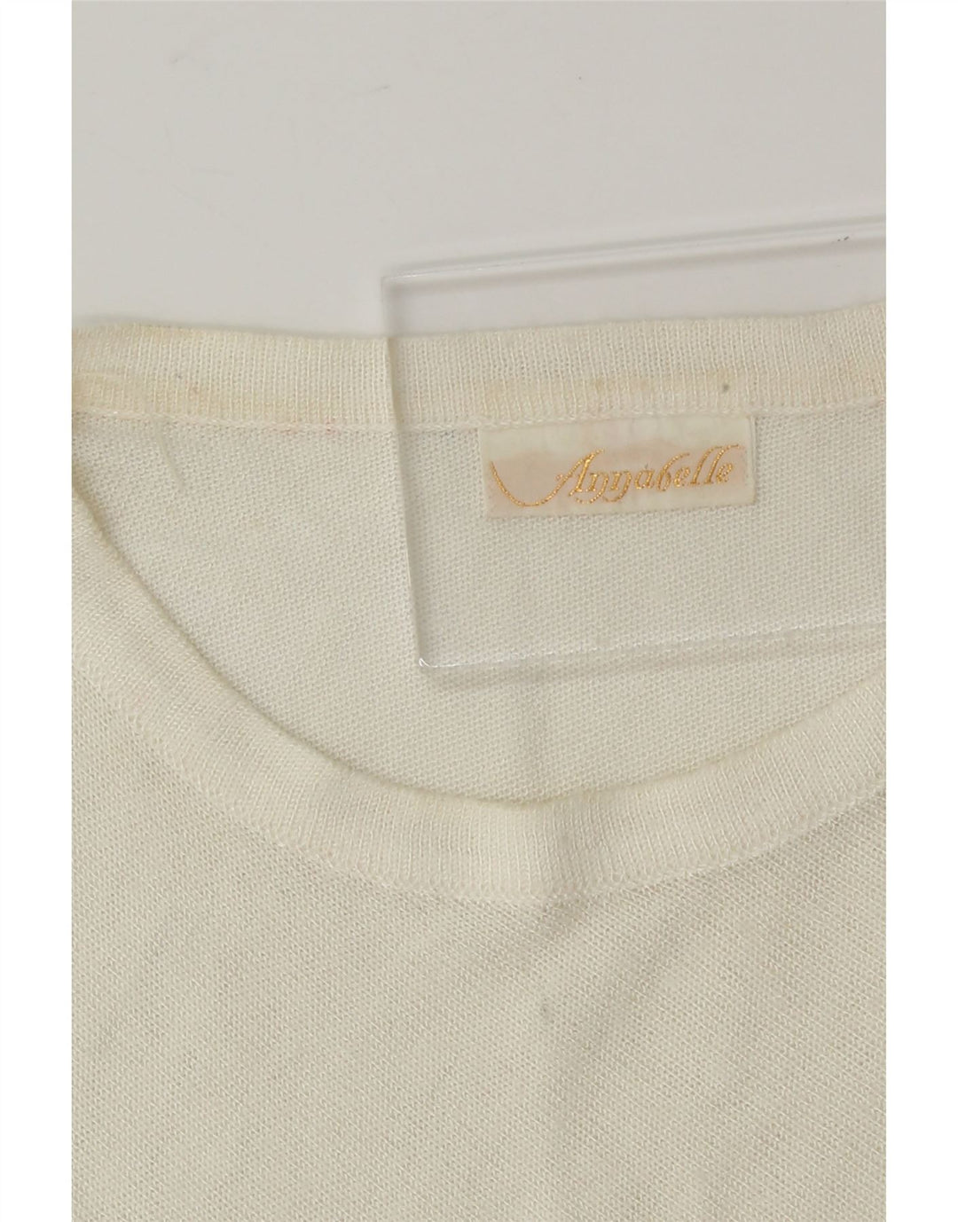 ANNABELLE LONDON Womens Crew Neck Jumper Sweater IT 42 Medium Off White Vintage Annabelle London and Second-Hand Annabelle London from Messina Hembry 