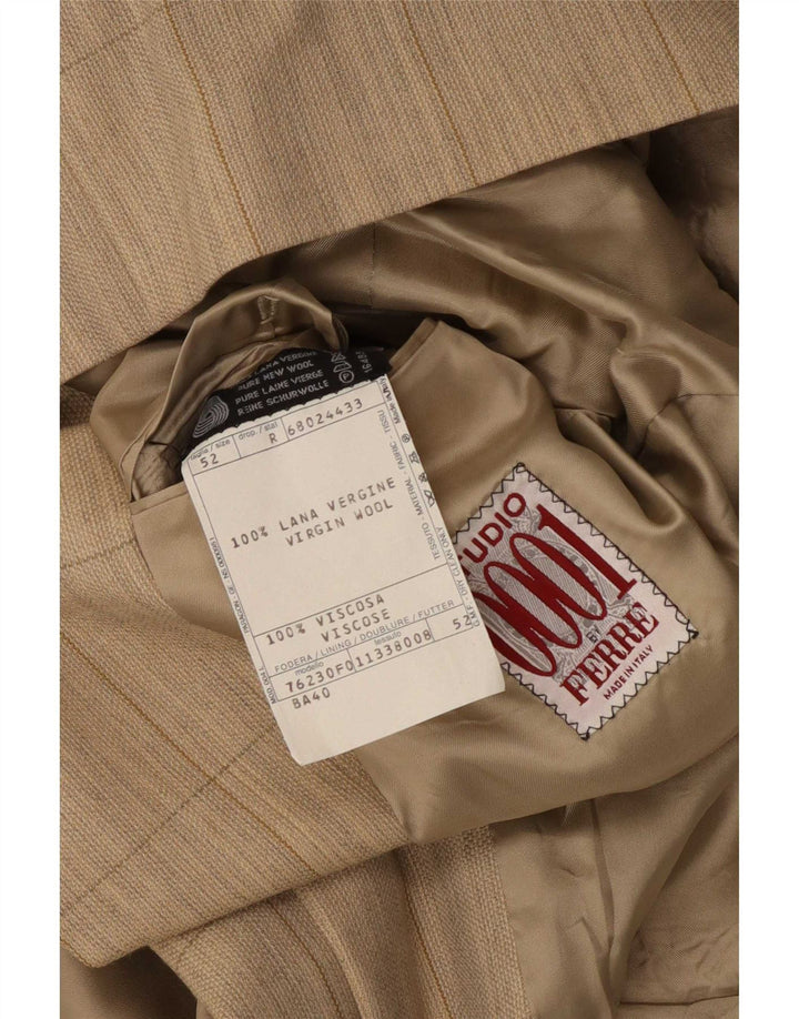 Ferre Herre 2-knaps blazerjakke IT 52 XL Beige Ternet Virgin Wool